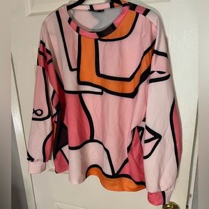 Abstract Print Crewneck Sweatshirt